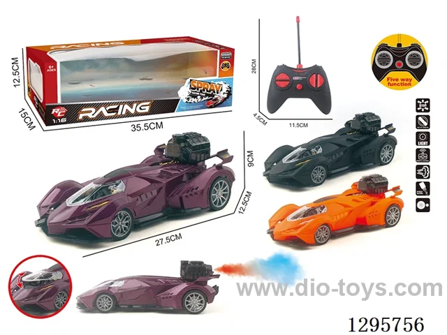 1:16 5ch RC Car with Lights/ Spray 3 colors(included battery)