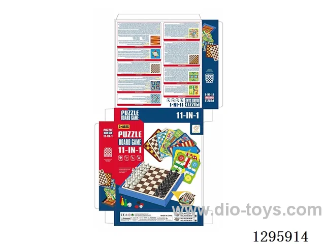 11-in-1 Board Game Set (Magnetic): 2 Chess Sets + Checkers + Backgammon + Jumping Chess + Yellow Flying Chess + Snake & Ladders + Spanish Flying Chess + Swan Chess + Blue Flying Chess + Animal Battle Chess