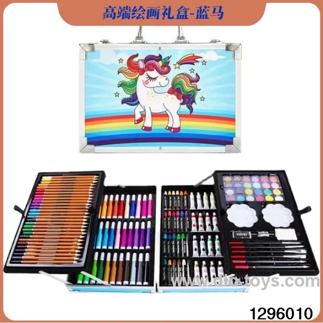 Art Set in a Case: Crayons, Paints, and Felt-Tip Pens