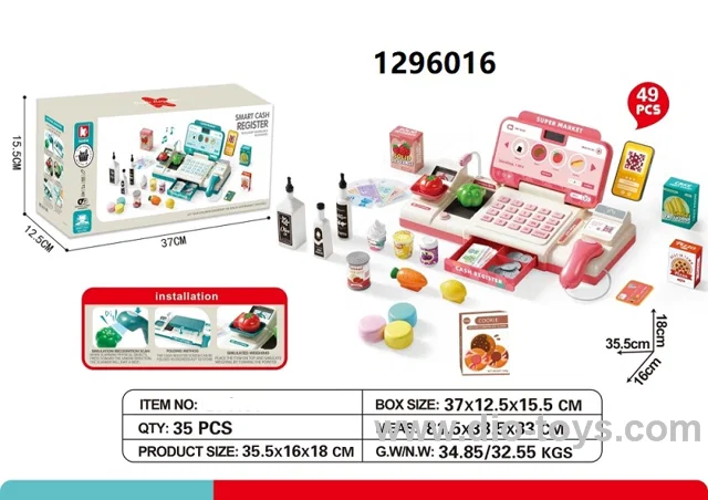 49pcs Big Size Cashier Machine Toy in color box