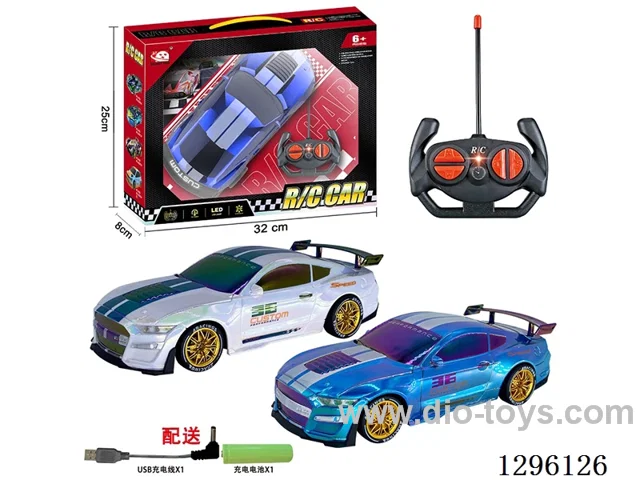 27MHz 4ch RC Car with Lights (included battery and USB cable)