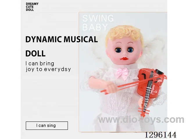 Violin Angel doll (White) with Music