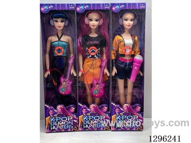 3 Styles 22-inch Dolls W L/M/ Headphones, Microphone, and Guitar (Light-Up and Music)