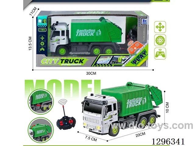 27MHZ 4ch RC City Sanitation Garbage Truck not included battery