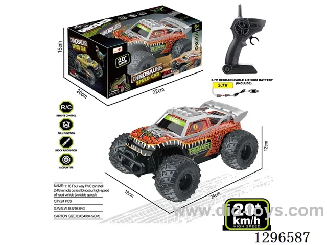 1:16 4ch PVC Body 2.4G RC Dinosaur High-Speed Off-Road Car (Adjustable Speed) (included battery)
