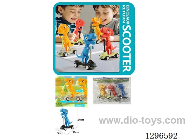 Dinosaur Pull-Back Scooter 3 mixed