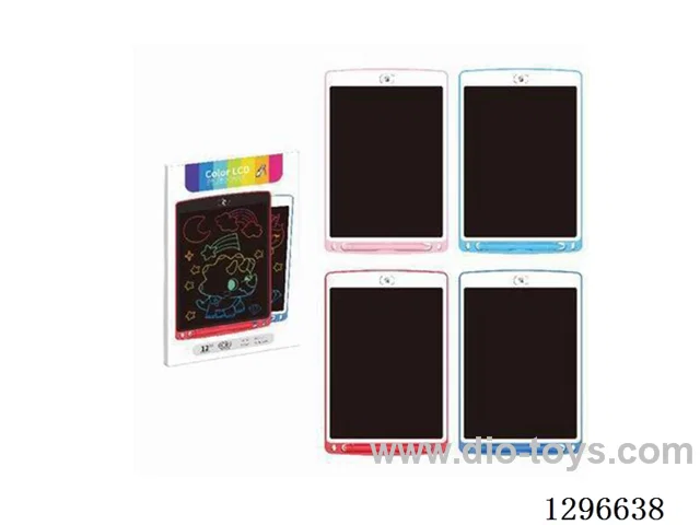 4-color 12-inch ABS LCD writing board, color screen (included battery: CR2025)