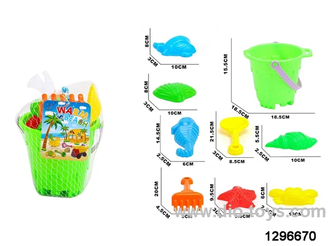 Beach bucket in 9pcs net bag