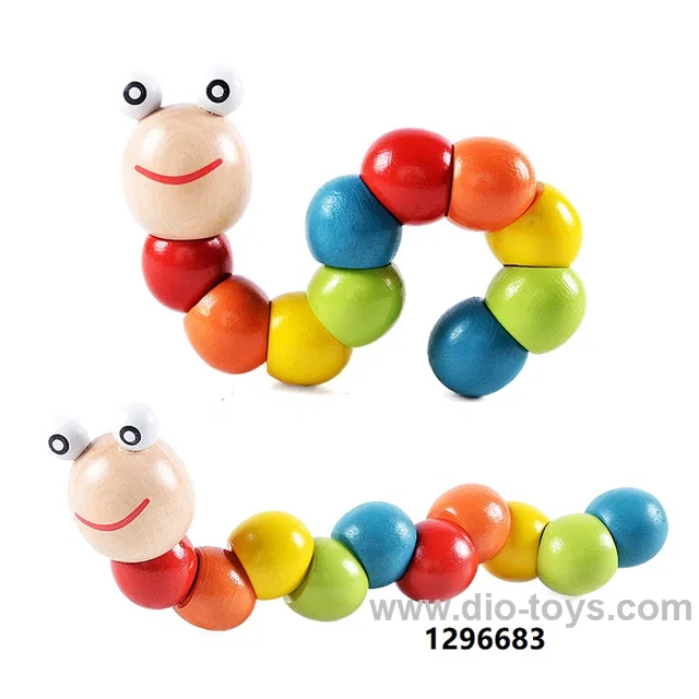Wooden versatile caterpillar in plastic film