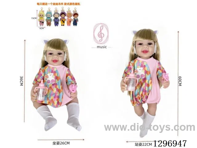 24 inch (60 cm) Eco-Friendly, Skin-Like Reborn Doll with IC Touch-Sensitive Voice Function, Soft Vinyl Realistic Baby