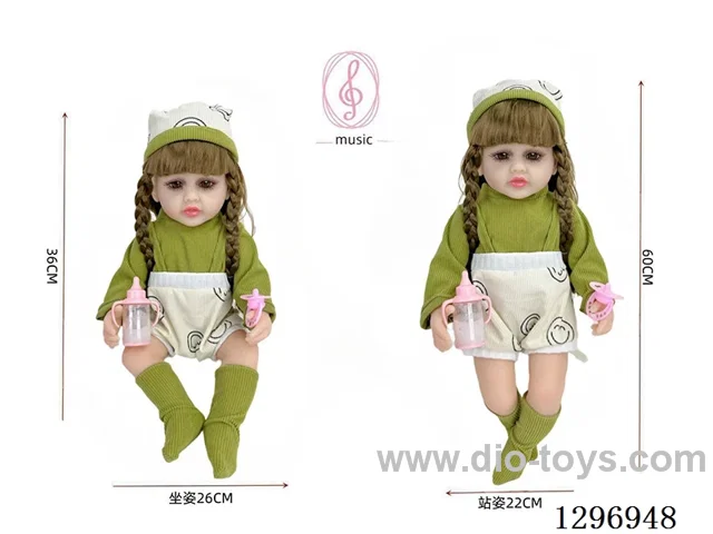 24 inch (60 cm) Eco-Friendly, Skin-Like Reborn Doll with IC Touch Sensors and Voice Function—Fully Soft, Realistic Rubber Baby Doll (Both Feet Are Stuffed with Cotton)