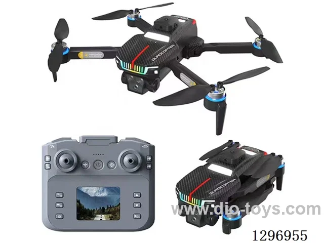 RC drone: Brushless WiFi Motor / 3-Side Obstacle Avoidance / ESC Triple Camera / Optical Flow / 3.7V / Remote Control with 2.4 inch Large Screen, Video Transmission, included Rechargeable Battery