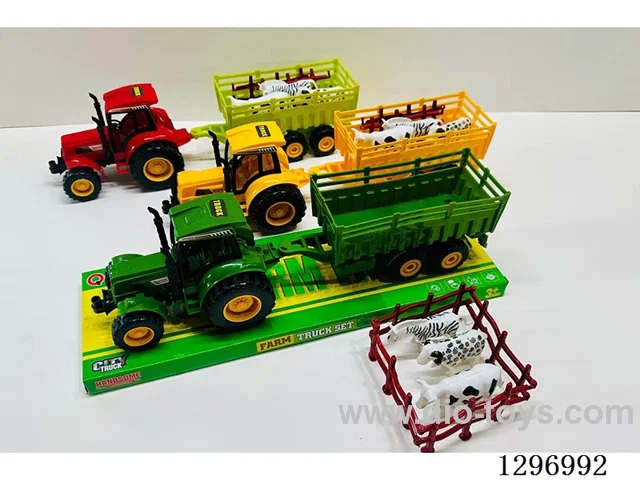 Inertia Farm Truck with Cattle, Horses, and Sheep + Fence 3 colors