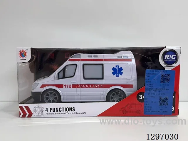 4ch RC Ambulance W L/M (2 Headlights, 3D Flashing Window Lights)