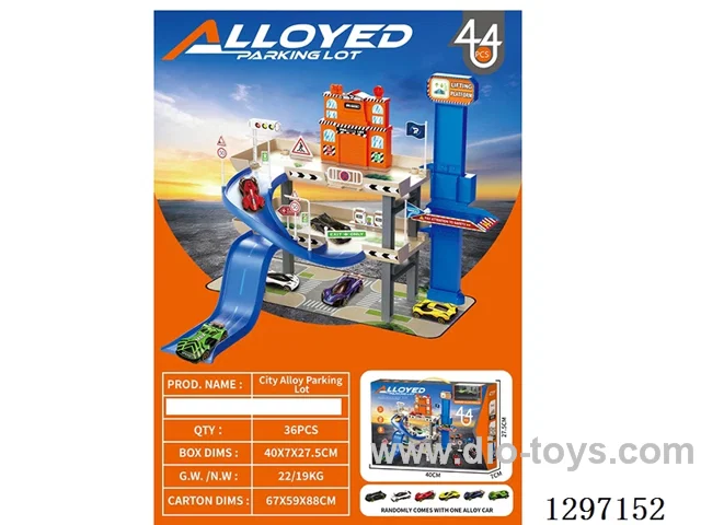 Die-Cast City Parking Lot Set with free wheel alloy car