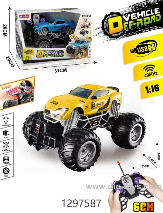 6 Channel 1:16 RC Monster Truck with Spray