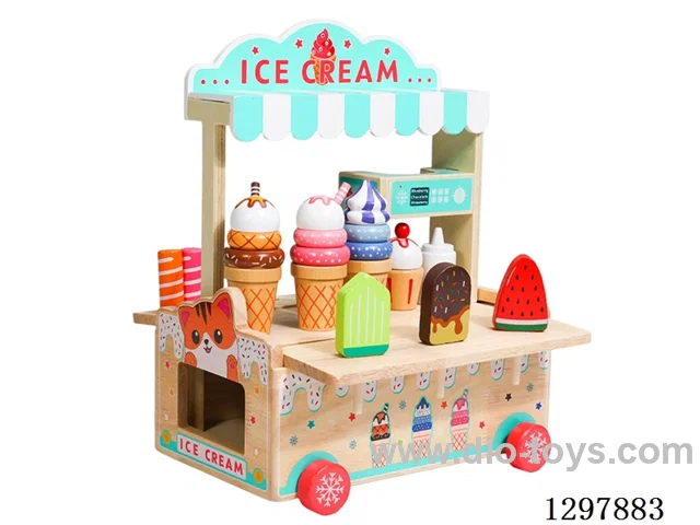 Wooden Coffee and Ice Cream Cart