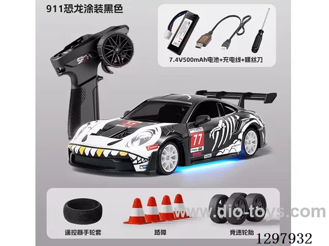 1:24 Full-Scale RC Porsche-Lacquered Drift Car (Gyro) Includes Battery