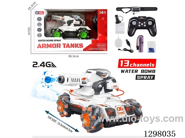 Spray Water bullet RC Tank with Watch, Batteries Included