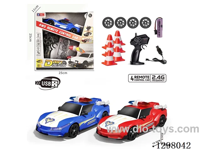 4WD Drift Police RC Car, Batteries Included, 2 Colors