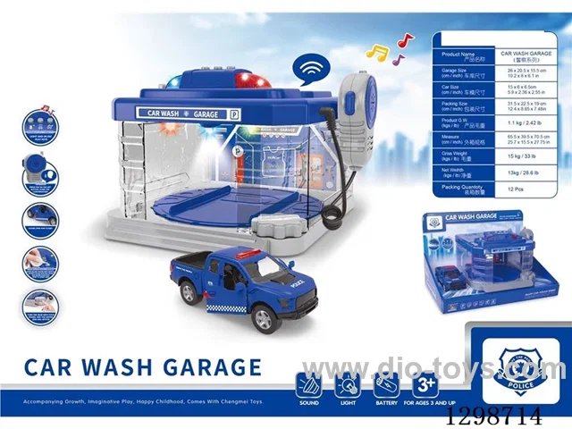 Walkie-Talkie Spray Car Wash Garage (Police Series)free wheel car