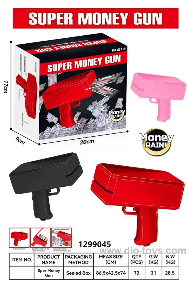 Solid color super money gun toy in color box