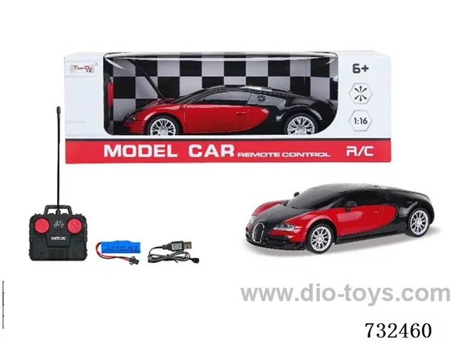 1:16 4ch Bugatti RC Car with Lights Included Battery