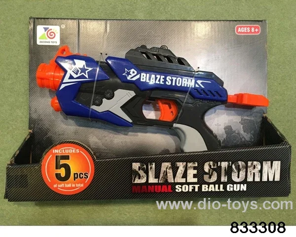 Soft bullet gun in display box