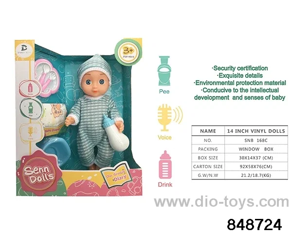 14 inch doll with ic in window box