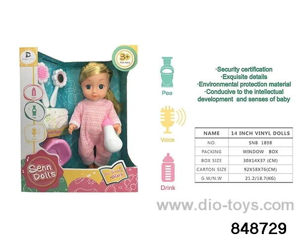 14 inch doll with ic in window box