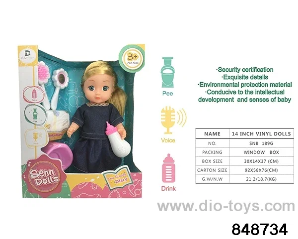 14 inch doll with ic in window box