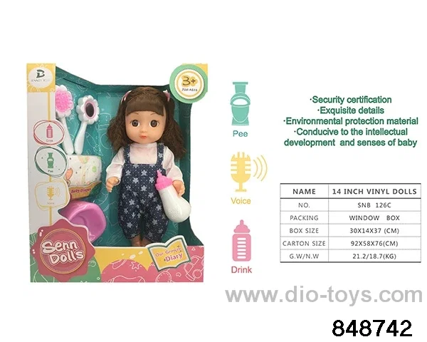 14 inch doll with ic in window box