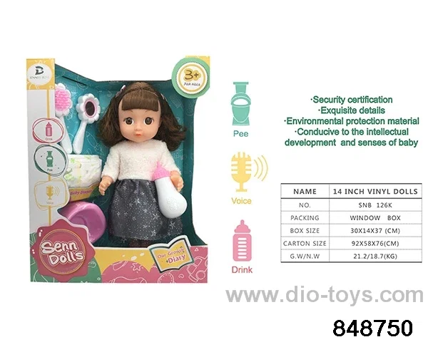 14 inch doll with ic in window box
