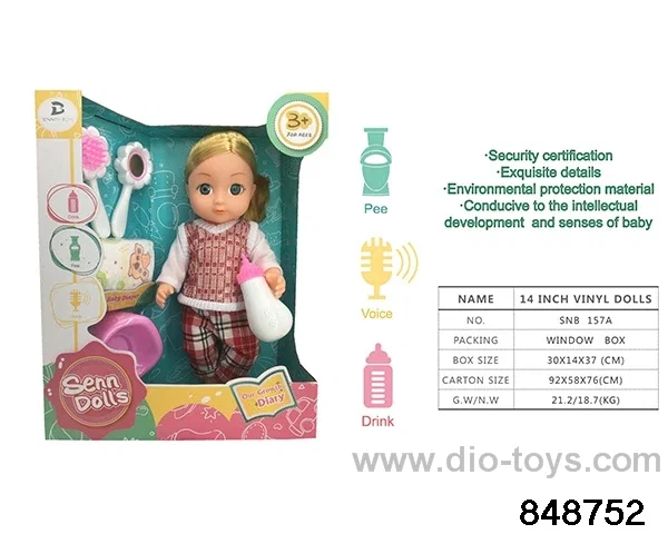 14 inch doll with ic in window box