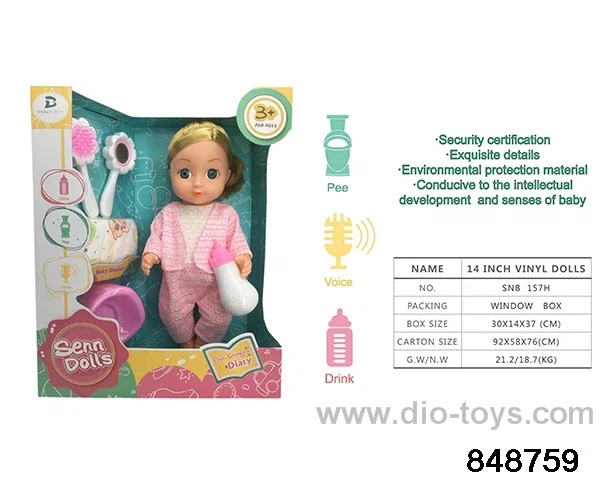 14 inch doll with ic in window box