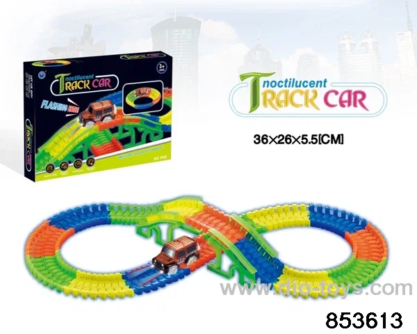 Glow-in-the-dark track car (132PCS, 1 AA  battery not included)