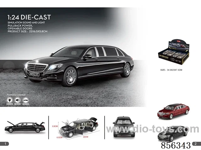 1:24 pull back alloy car W L/M in 4pcs display box