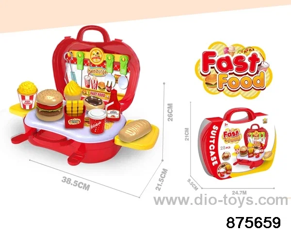 fast food set in paper card