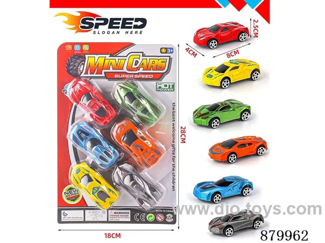 pull back car in 6pcs blister card