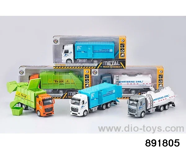 1:32 Mixed color pull back alloy city car in window box