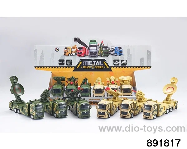 1:32 Pull back alloy military car in display box