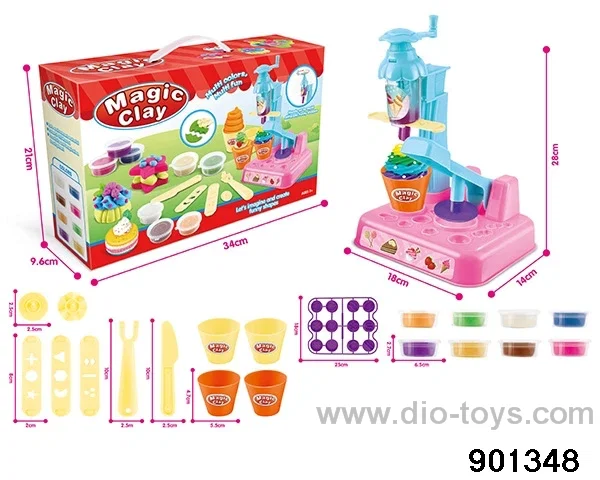 Ice Cream Noodle Color Clay Machine in 35PCS color box
