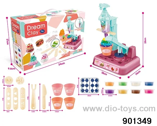 Ice Cream Noodle Color Clay Machine Wheat in 35PCS color box