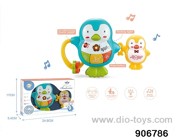 Shake music sound and light penguin in window box
