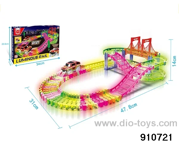 Luminous electric track in color box