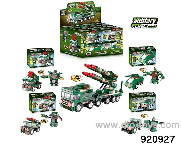4 in 1 Building block in 43-46pcs Display box 4 set mixed loading