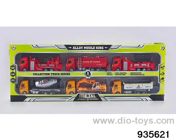 1:32 Pull back alloy car in 6pcs window box