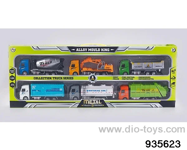 1:32 Pull back alloy car in 6pcs window box