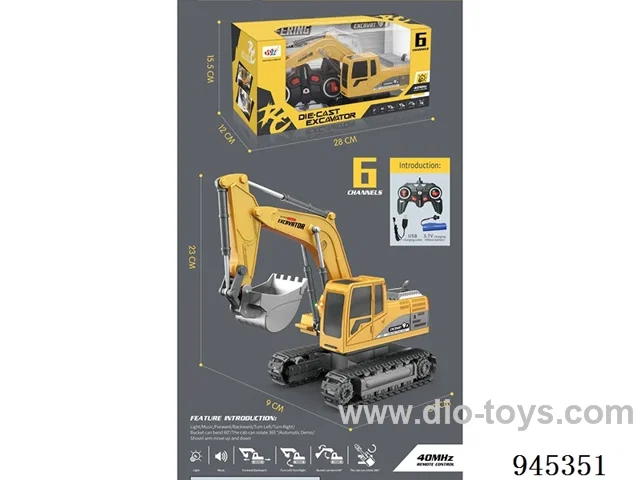 6ch remote alloy excavator W L/M included battery