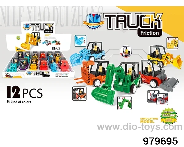 12PCS Inertial Engineering Vehicle